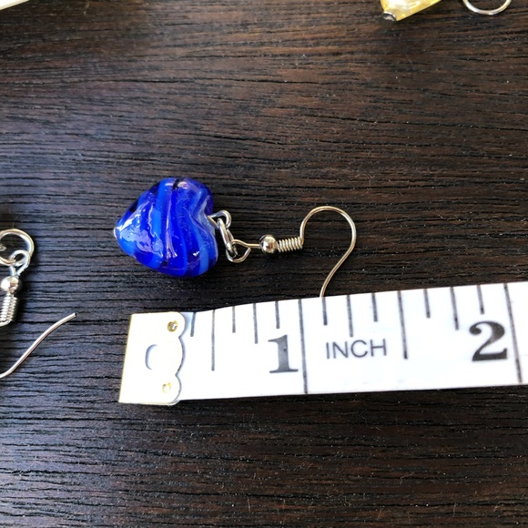 ✨ LAMPWORK GLASS DROP HEART EARRINGS✨ - Picture 7 of 8